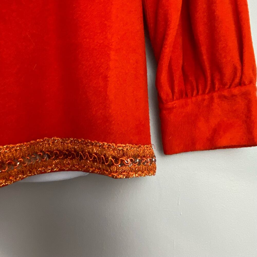 Vintage 2 Piece 60s 70s Retro Orange Tunic & Pants Set Medium - Picture 7 of 16